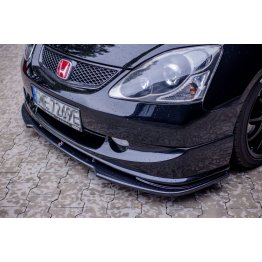 Накладка сплиттер на передний бампер на Honda Civic VII Type R / Type S